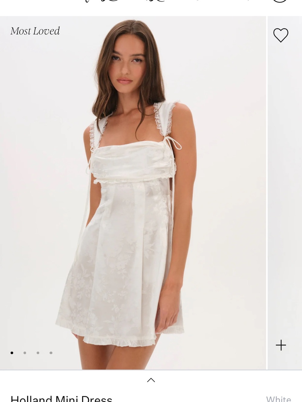 NWT For Love And Lemons White Holland Mini Dress